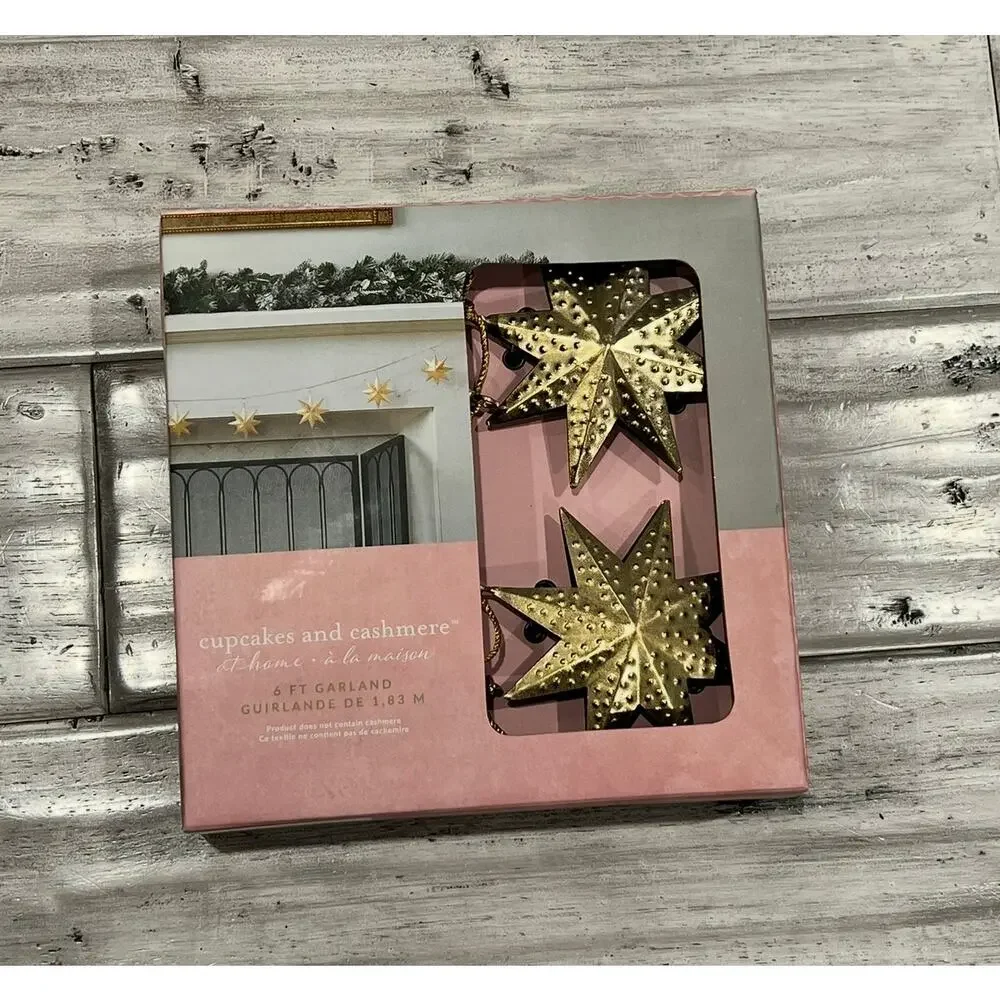 Gold Star Garland Pink Christmas Nutcracker Fairy Decor 6FT Cupcakes Cashmere